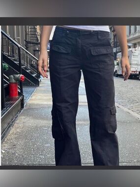 Brandy Melville  Black Cargo Jeans - Comfortable Straight Fit